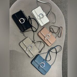 Elegant Crossbody Bags with Rhinestone Buckle